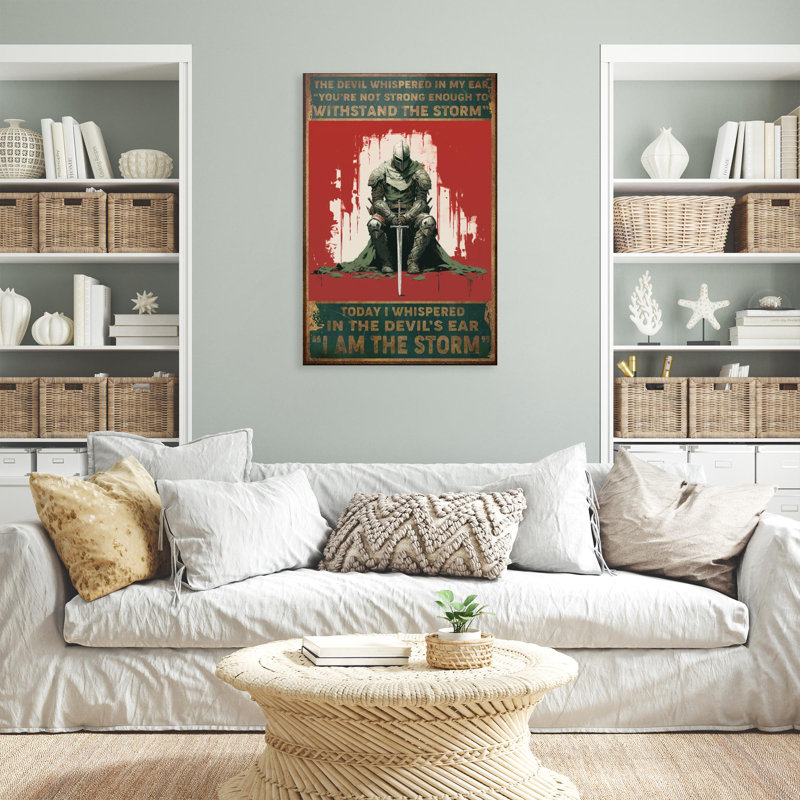 Jaquese Warrior I Am The Storm - 1 pièce, reproduction d'art graphique sur toile tendue, H 14 po x l 11 po x P 1,25 po