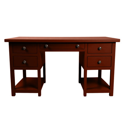 Bureau d'ordinateur moderne en bois massif