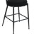 Modern Of 2 Black Bar Stools, Metal Structure, Ergonomic Support, 25 - Inch Seat, Good For Kitchen And Hotel Counters Stools With Fabric Upholstery, 2, Solidly Welded Footrest, , Easy To Install,