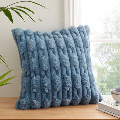 Carved Faux Fur Cushion Cover