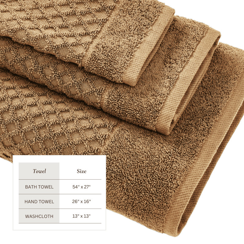 Ensemble de serviettes 100% coton ultra doux et absorbant, Moka, Ensemble de serviettes 6 pièces