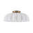 2-Light Matte Pleated Glass Semi-Flush Mount