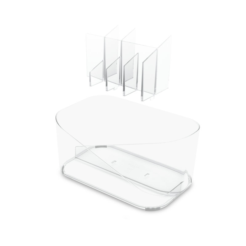 Clear Rectangular Acrylic Makeup Organizer with Compartments