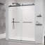 56-60 * 76 "Porte de douche coulissante double sans cadre à fermeture en douceur avec verre trempé de qualité supérieure (8 mm) et revêtement facile à nettoyer-118574670