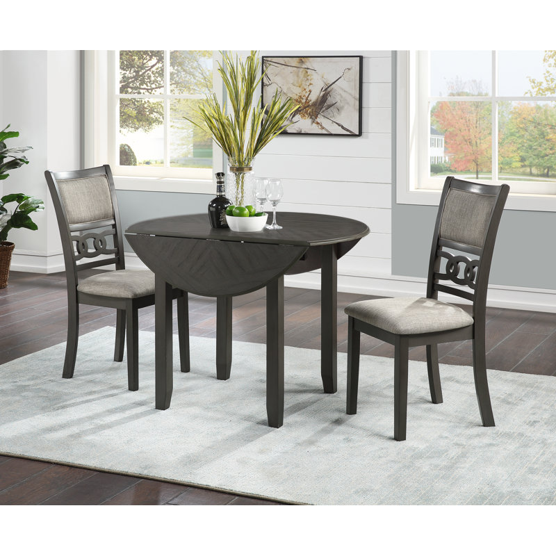 Ziemer 2 - Person Solid Wood Top Four Leg Dining Set, Gray, 30" H x 42" L x 42" D