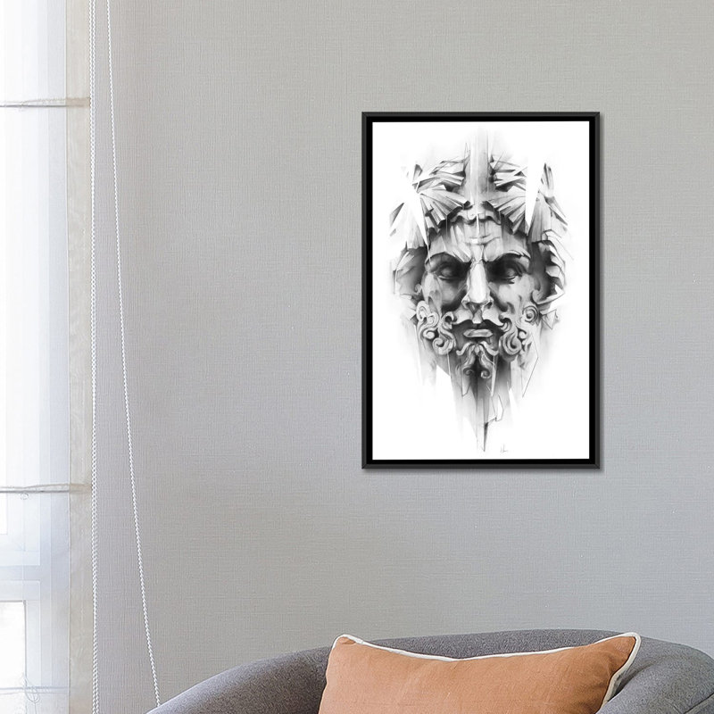 « roi on diamants », impression sur toile tendue, H 26 po x l 18 po x P 1,5 po, Toile avec cadre noir, Pas de tapis
