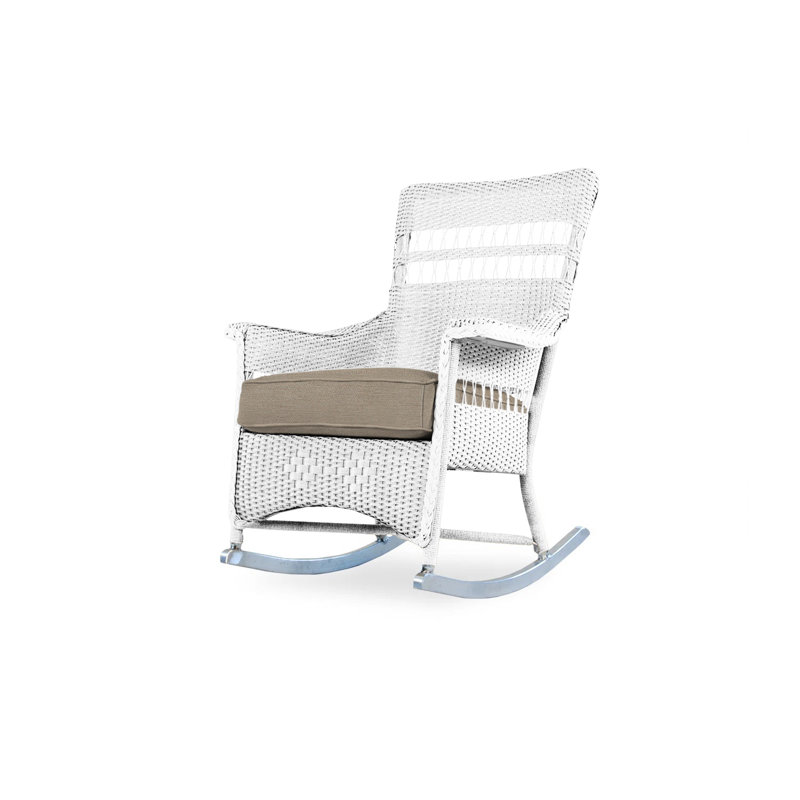 Nantucket Outdoor Rocker Chair, White, Demo Stone