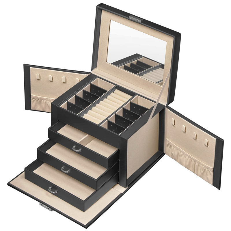 Wood Jewellery Box +, Black