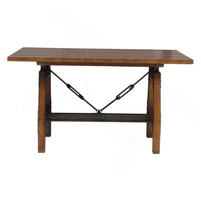 Table de salle à manger à hauteur de comptoir rustique brun et bronze industriel