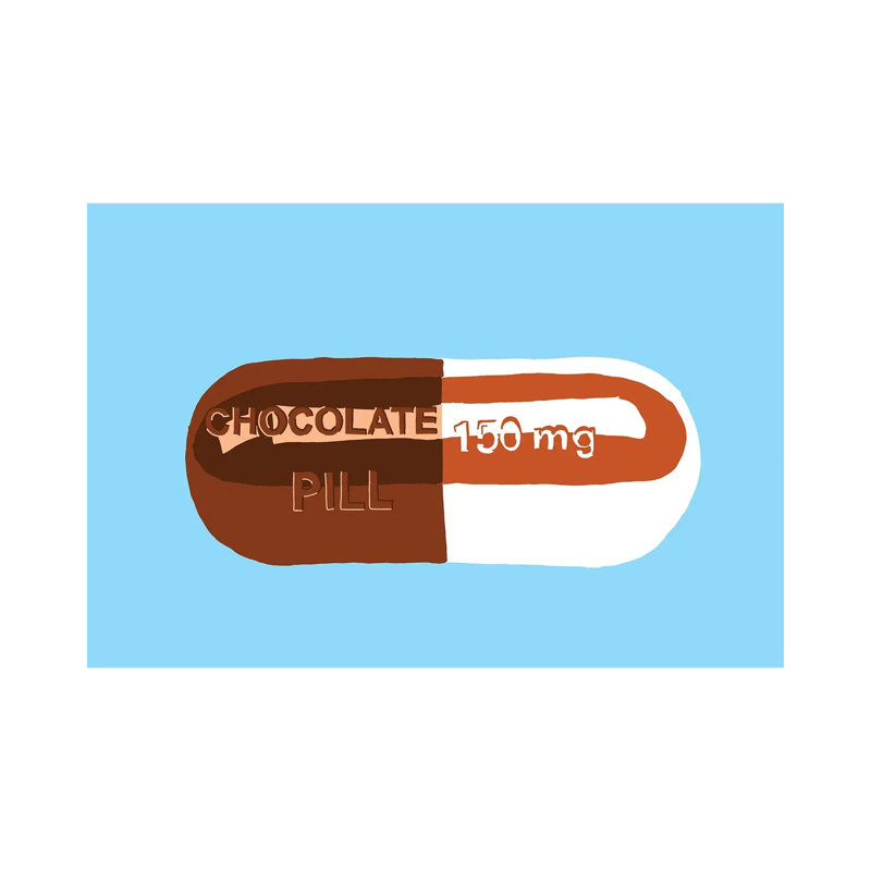 Chocolate Pill Blue - Wrapped Canvas Print, 20.32 cm H x 30.48 cm W