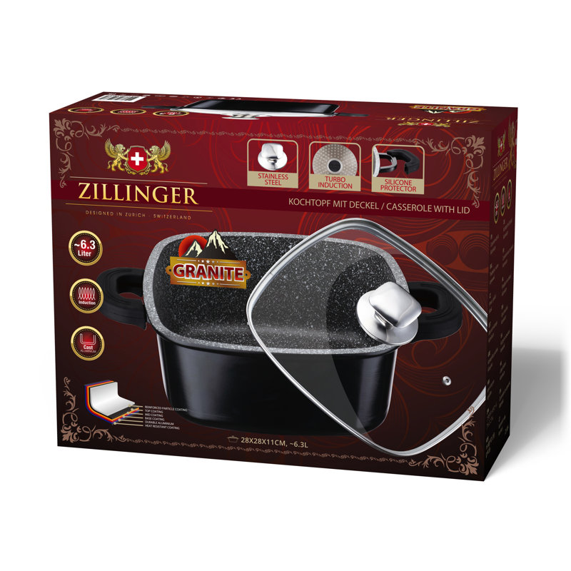 Zillinger 6.65 Quarts Non-Stick Aluminum Soup Pot