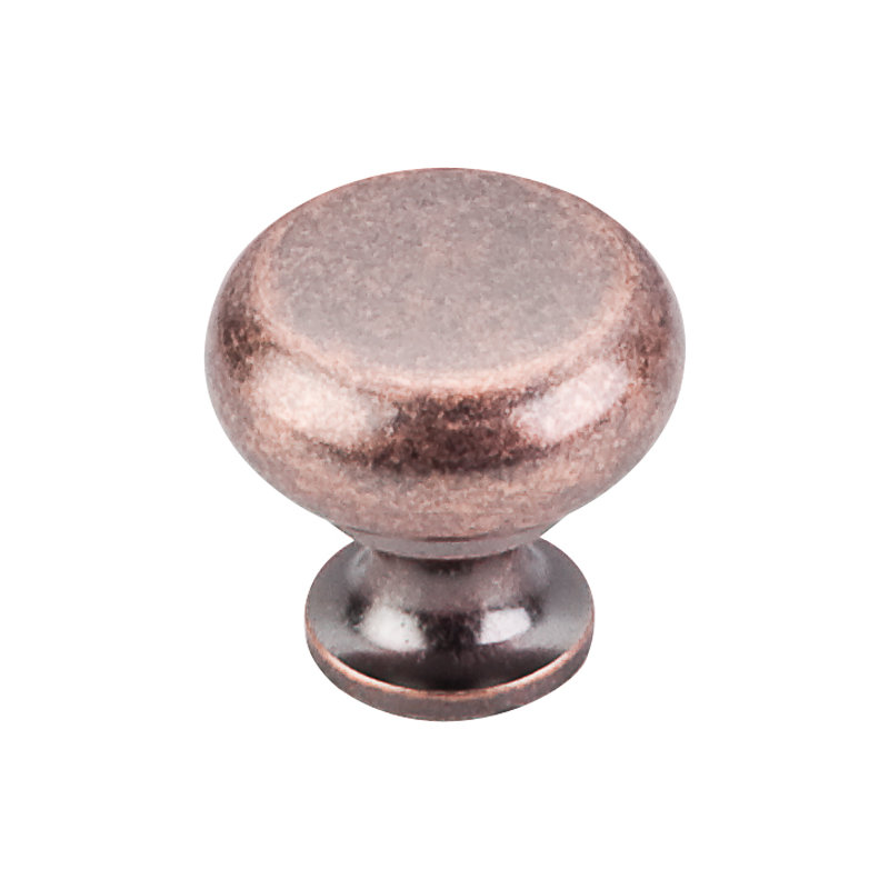 Flat Faced 1 1/4" Diameter Round Knob, Antique Copper