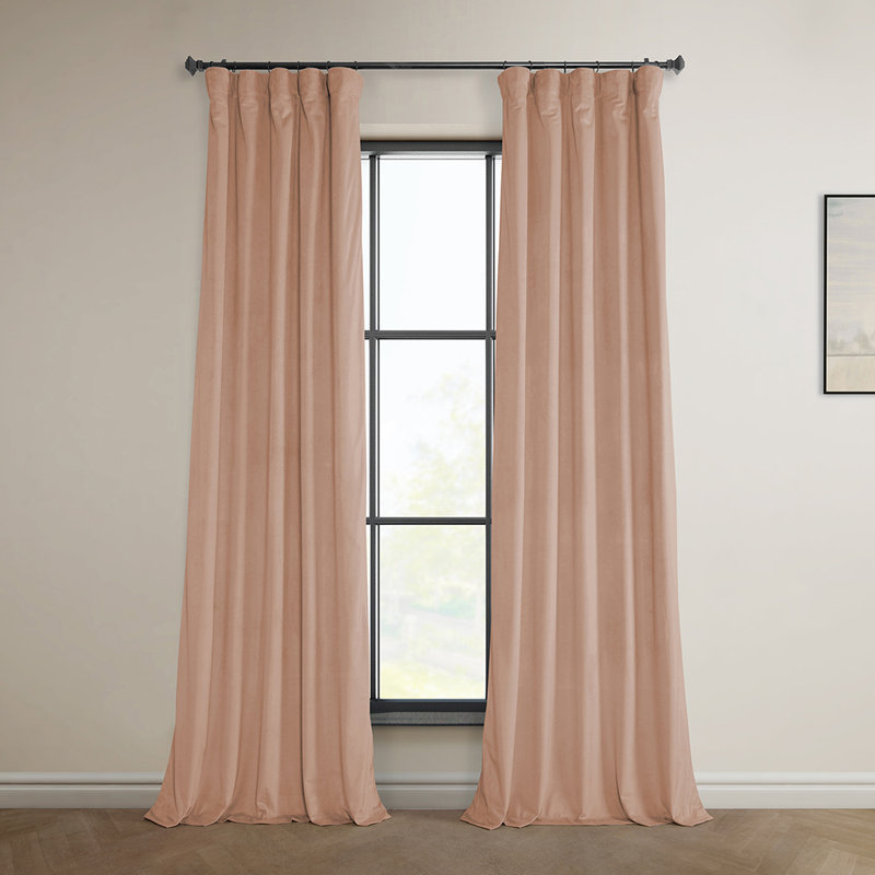 Matra Room Darkening Rod Pocket Single Curtain Panel, 50" W x 84" L, Peach Blossom