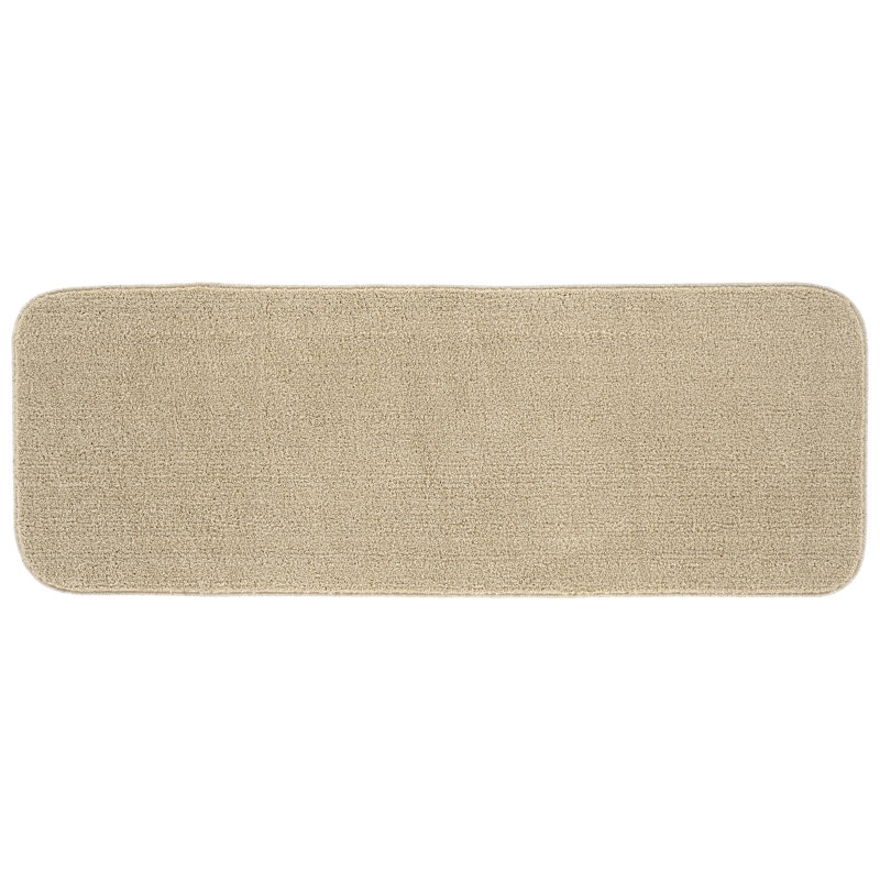 Monarrez Nylon Bath Rug with Non-Slip Backing, Single- 60" L x 22" W, Tan