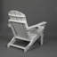 Chaise Adirondack pliante en PEHD avec porte-gobelet double - Chaise Adirondack en composite avec texture bois - Blanc-900839852