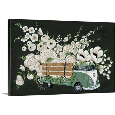 VW bus-noir-reproduction d’art sur toile