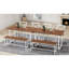Ensemble de table et de chaises quatre pièces avec dossier, style industriel, structure solide-130037803-130037800-130037798-130037797