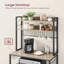 Kitchen Storage Rack With Power Outlet, Coffee Bar, Baker's Rack, With Metal Wire Panel,For Microwave, Steel Frame-1442411295-1442411293