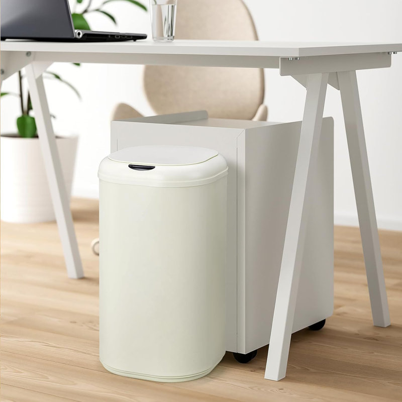 Poubelle automatique de salle de bain de 30 litres (8 gallons), en acier inoxydable, avec couvercle