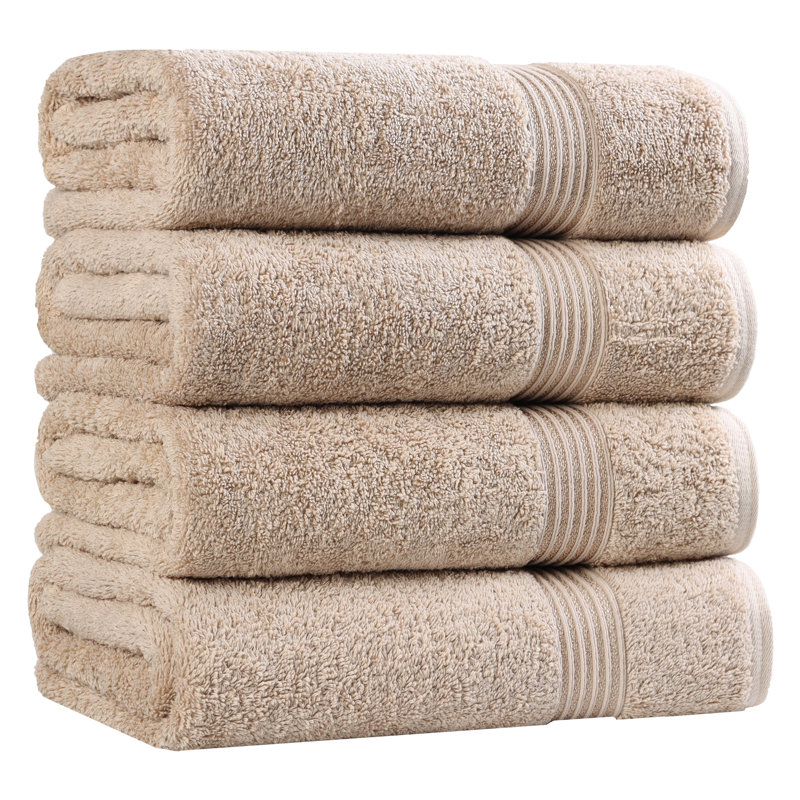Serviette de bain luxueuse en coton doux et absorbant Oleg Heritage, Taupe