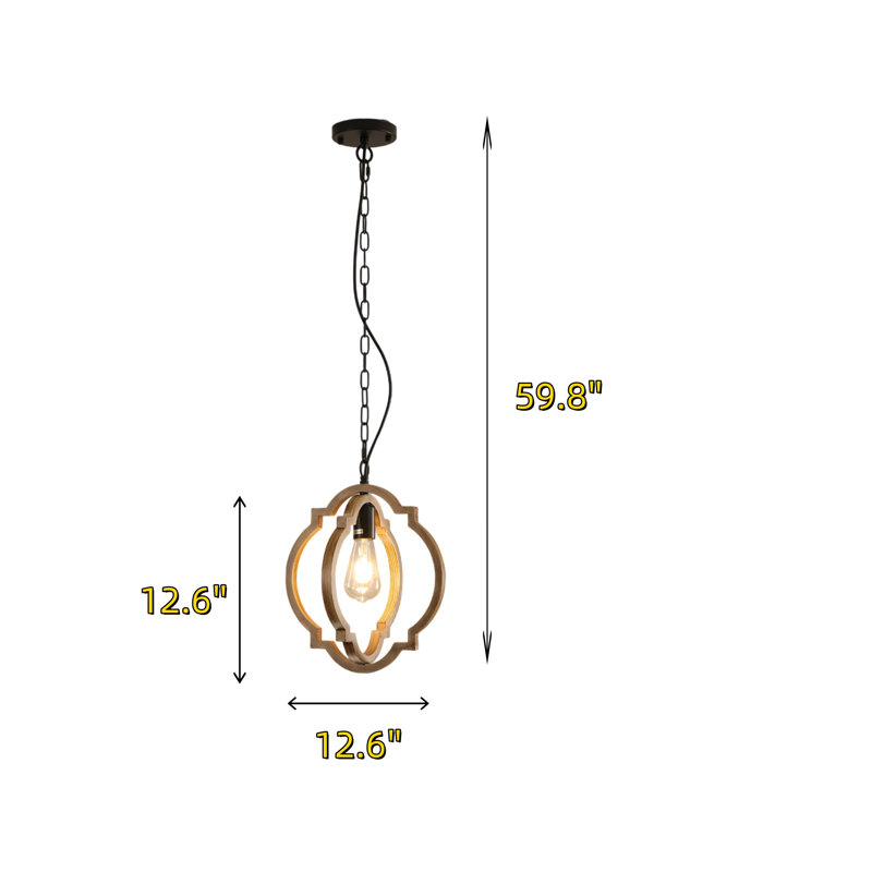 Luminaire suspendu en bois massif Rustic Farmhouse