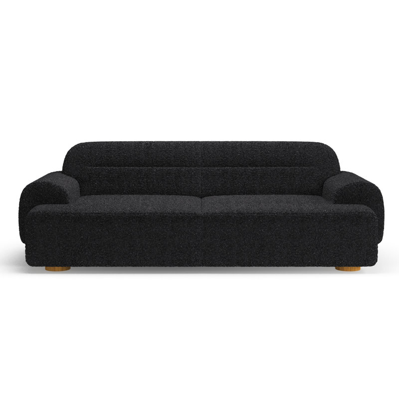 Canapé rembourré Ayda, Boucle noire 100% polyester