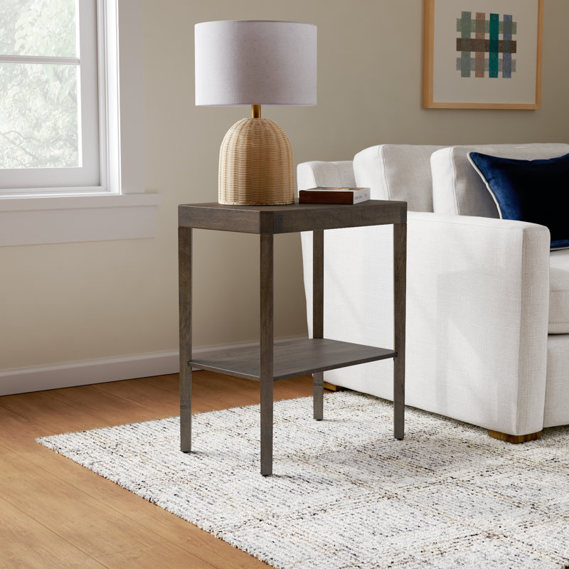 Ardentown Solid Wood End Table, Gray Wash