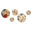 Sainz - Ensemble d'art mural floral rond de 5 pièces