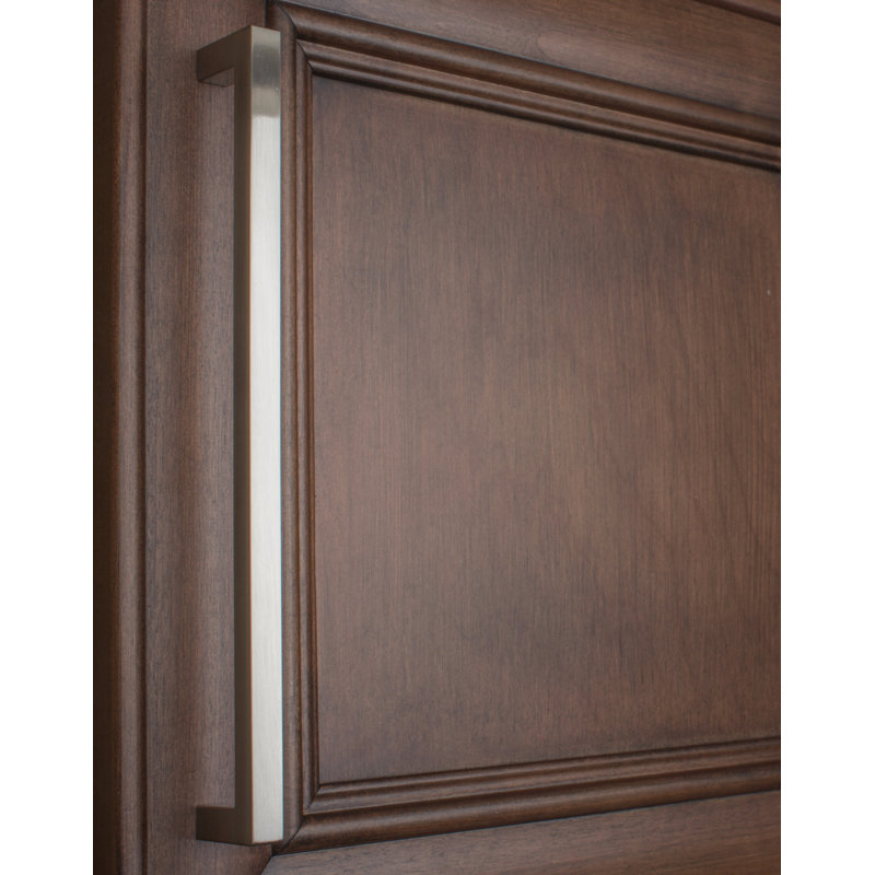 Kingston Collection Solid Square Bar Pull, Satin Nickel, 7 9/16"