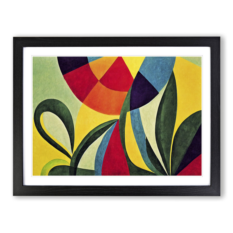Mind Blowing Floral Abstract - Single Picture Frame Print, 46cm H x 64cm W x 2cm D, Black Framed
