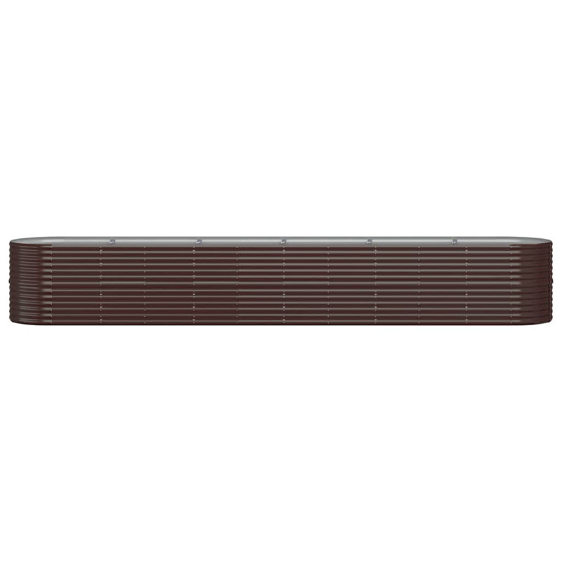Garden Raised Bed Powder-coated Steel, Brown, 26.77" H x 173.23" W x 31.50" D