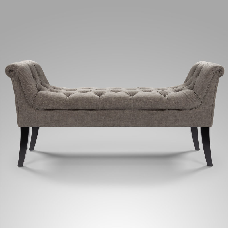 Delie Polyester Upholstered Bench, Grey