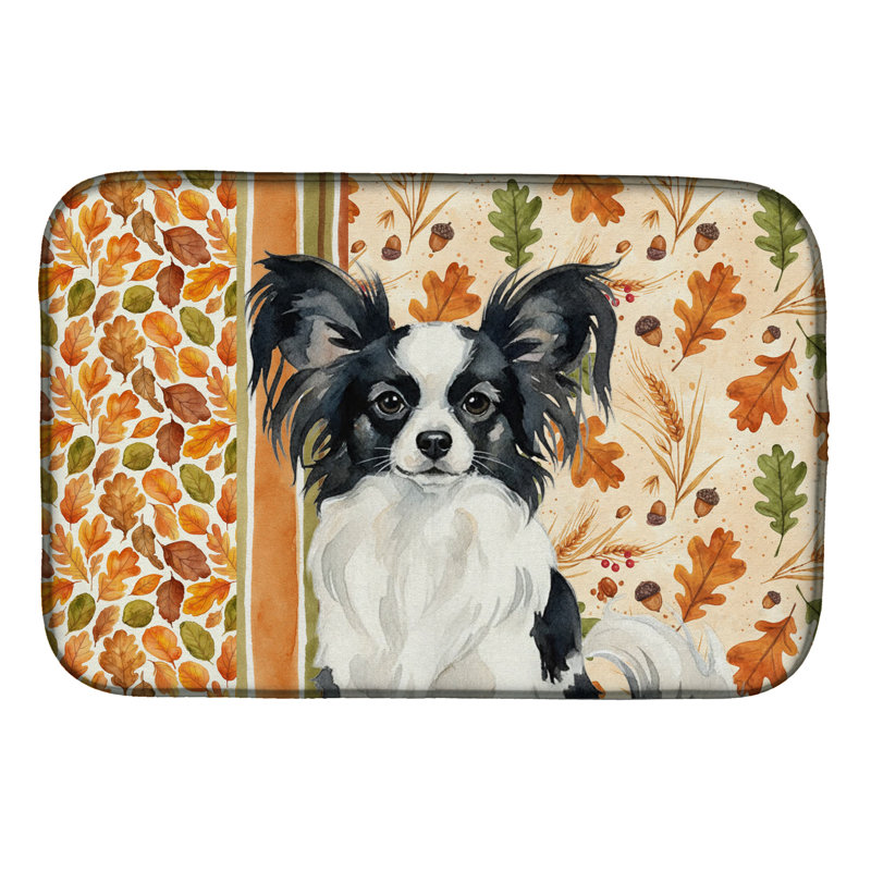 Tapis de vaisselle noir et blanc Papillon Heirloom