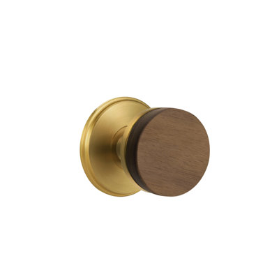 Ensemble de boutons de passage Emtek Select avec rosette Watford et tige conique, bouton en noyer foncé (CF)
