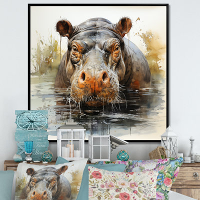 Hippopotame gris et gris