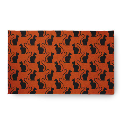 Tapis rectangulaire en chenille tissé à la machine en terre de Sienne