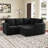 Aubade L-Shape Sectional Sofa Storage Couch With Removable Ottomans-497180722
