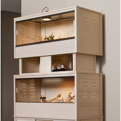 New Age Pet Ecoflex Two Large Reptile Enclosures With Matching Stacker And Low Cabinet Stand Set
