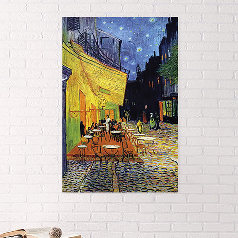 Impression sur papier café terrace at night
