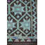 Tapis unique turquoise / gris anthracite / bleu 4 pi 9 po x 8 pi 11 po Jijim
