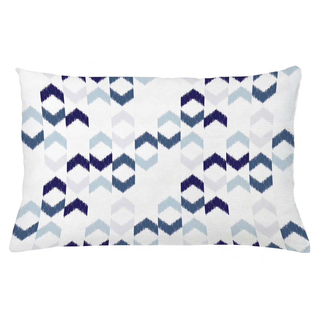 Kissenbezug, Ikat Chevron-Zickzack, Ethnisch, Weiß Blau Lila