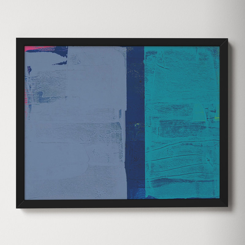 Bold In Blue 2 by Andrea Stokes, 24" H x 30" W x 1.38" D, Black Framed