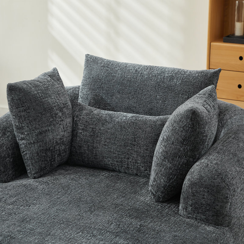 Upholstered Chaise Lounge, Grey