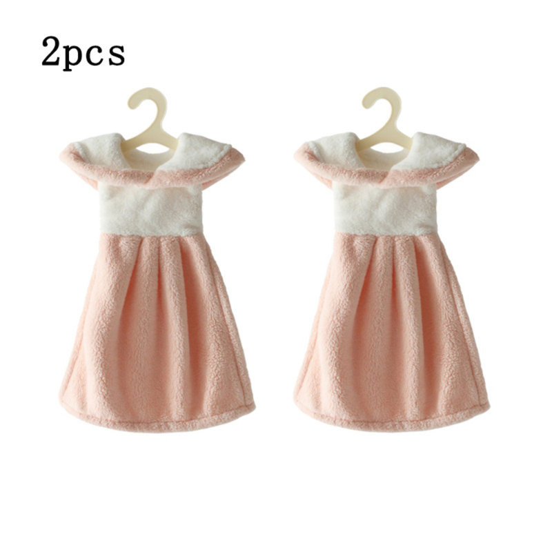 Ensemble de 2 essuie-mains 2 pièces (ensemble de 2), Rose/Blanc
