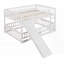 Lit superposé double au-dessus de double avec glissade et amp; Clôture - Aucun sommier requis, fabrication robuste pour la chambre à coucher