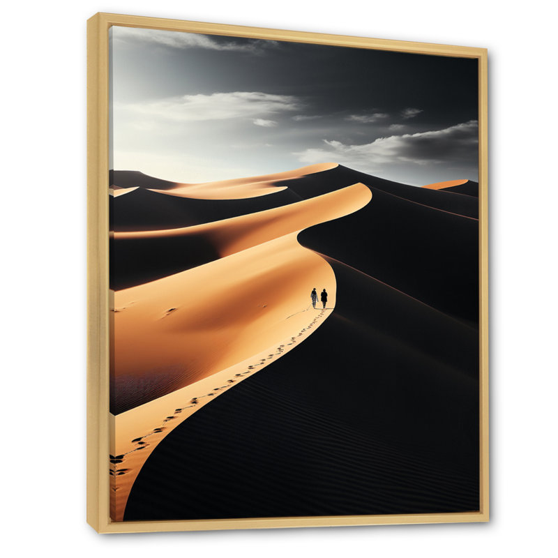 Égypte, paysage de sable silencieux I - reproduction, H 32 po x l 24 po x P 1 po, Cadre flottant brun