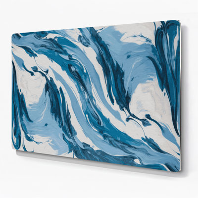 «Lyrical Abstraction 20», art mural en métal bleu