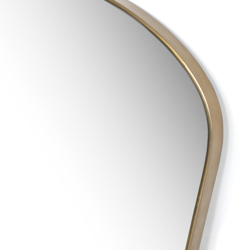 Miroir de cheminée Myerstown, 44 po x 39 po, Laiton poli