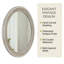 Miroir mural rond blanc antique de 23,62 pouces avec une élégante bordure perlée, convient à la salle de bain / salon / entrée