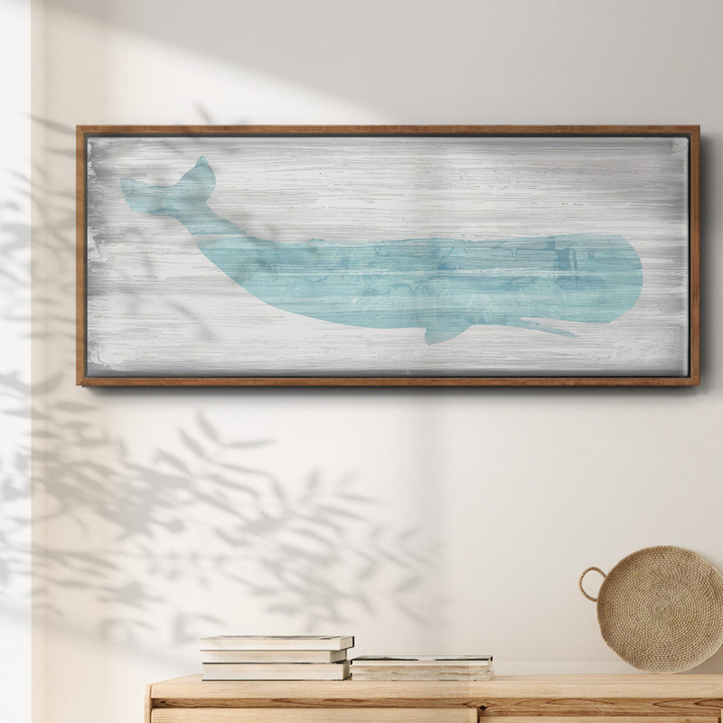 Whale IV- Framed Canvas, 20" H x 50" W